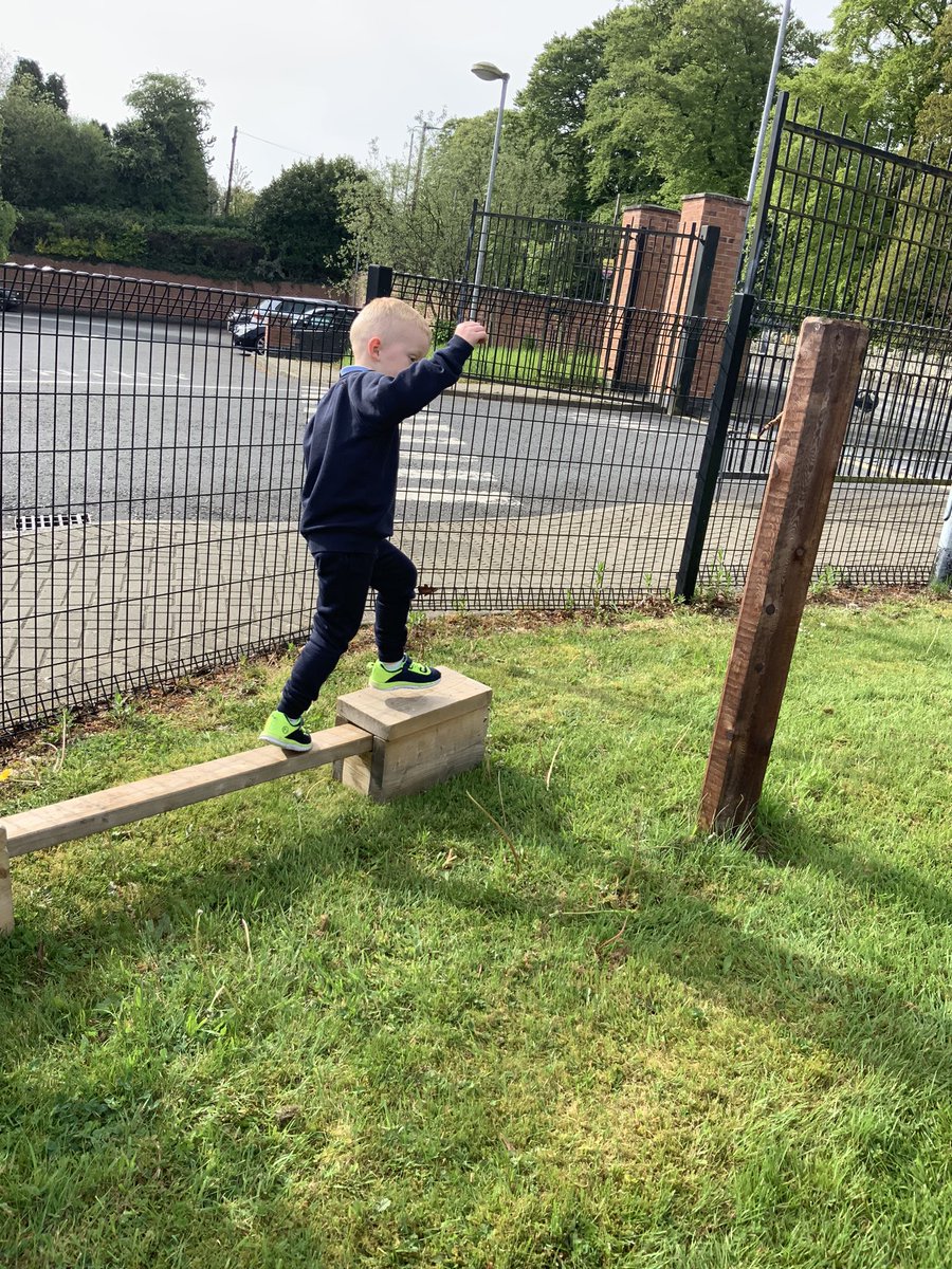 Nursery were building an obstacle course