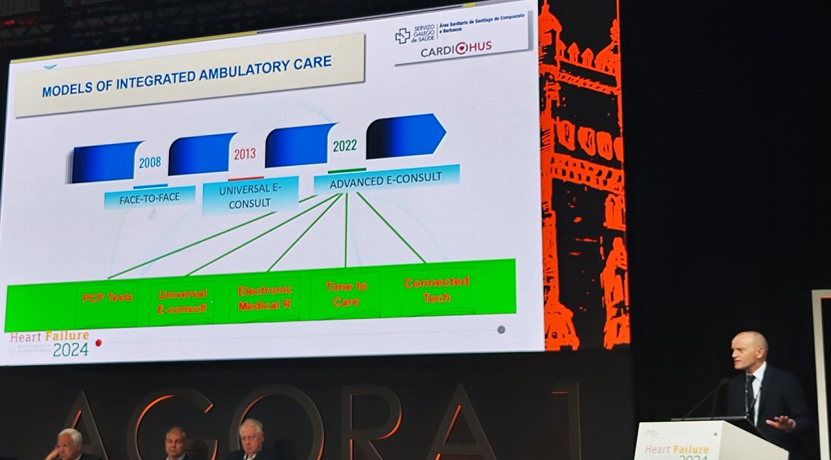 Next Jose R. Gonzalez-Juanatey How can technology improve communication between clinicians? e-Consultation maybe a promising way of care integration and improving care co-ordination. More research is needed. #HeartFailure2024