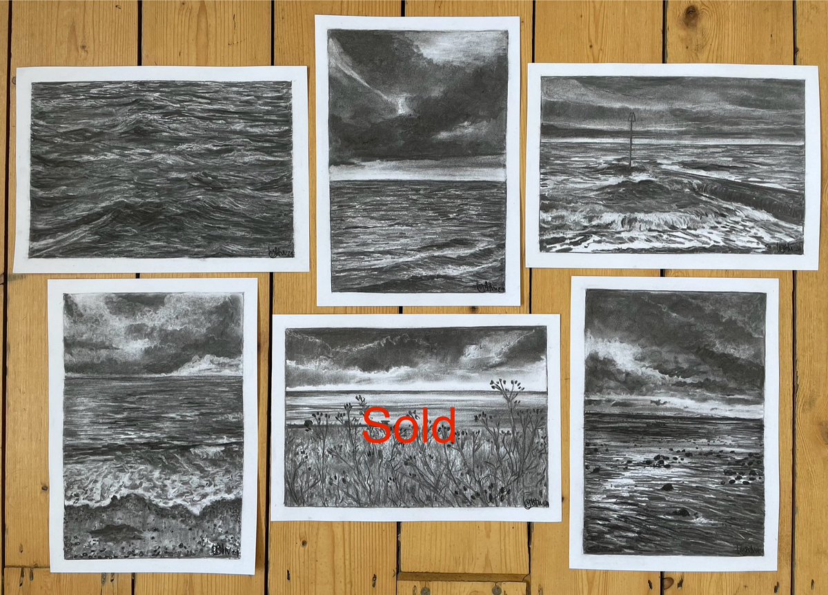 🚨New series of original A4 #whitstableincharcoal drawings now available! These little ones are £85 each plus £5 p&p. Bag one while you can, DM me to buy. #artforsale #buyartfromartists #anxiety #refocus #markmaking #charcoaldrawing
