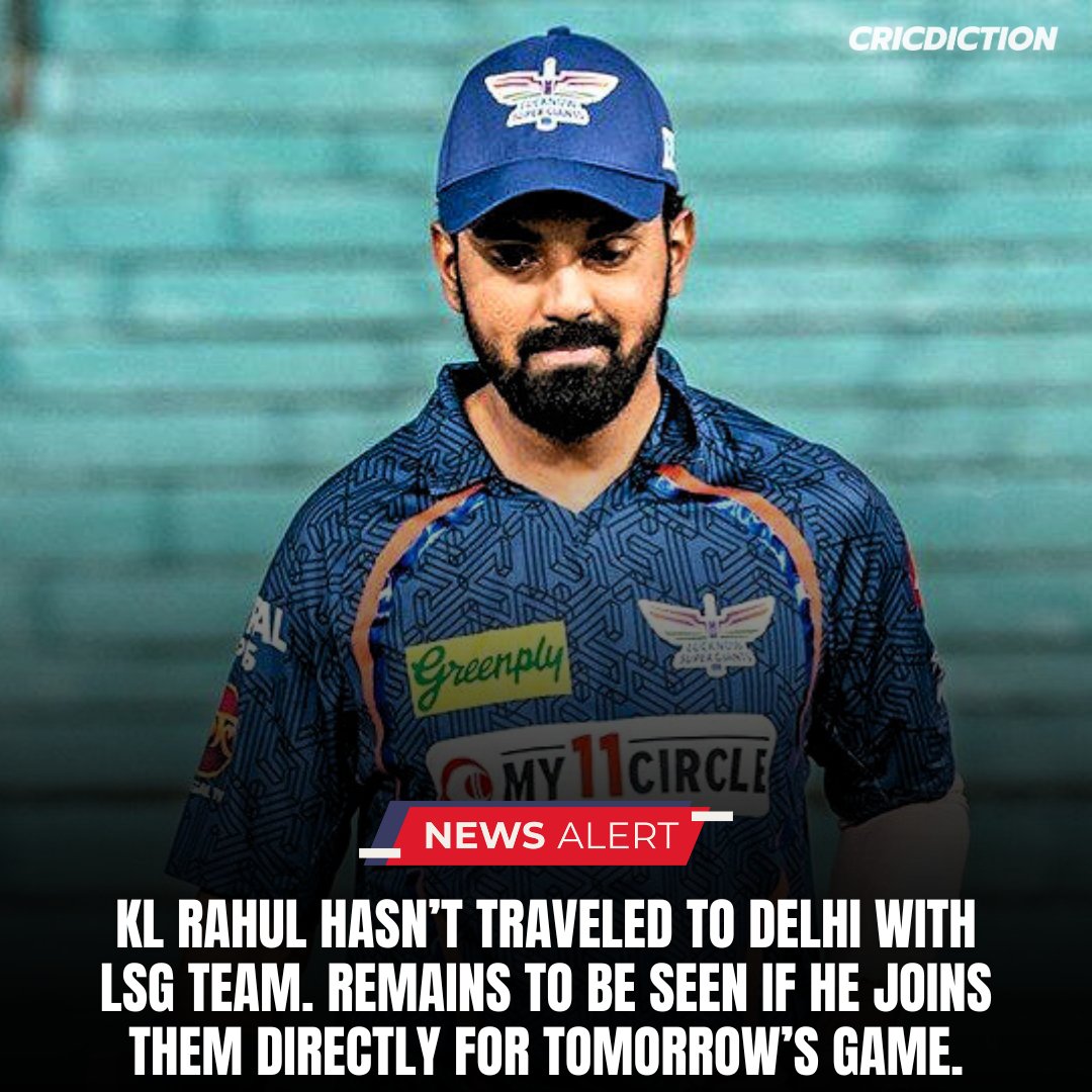 KL Rahul hasn't traveled to Delhi with the LSG team. Remains to be seen if he joins them directly for tomorrow’s game.

Stay tuned for further Updates!! 

#DCvsLSG | #KLRahul | #cricketnews