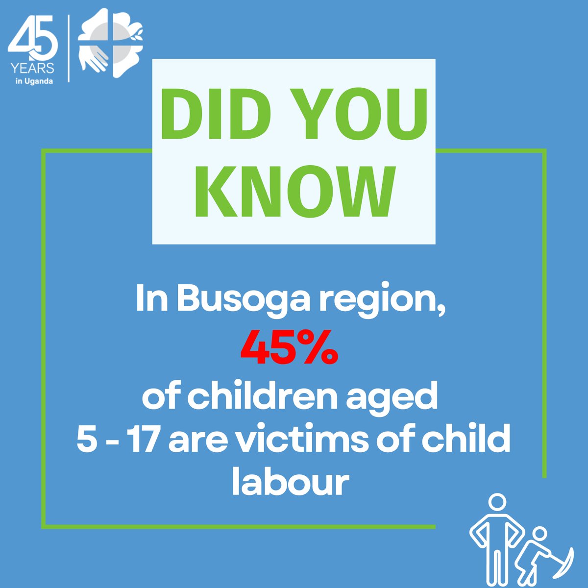 To curb this vice, LWF in partnership with @AWYAD_UG is implementing a project aimed at accelerating actions against #ChildLabour in the Busoga region, funded by @eu_echo The project targets 20,000 vulnerable households and 1,080 children aged 5-27 years. @EUinUG @LocalMayuge