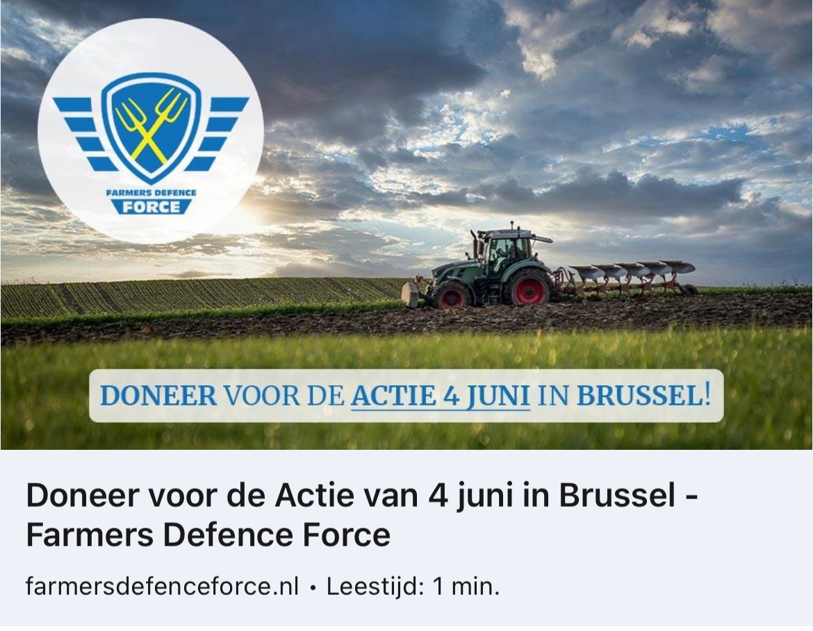 Doneer mee, Het grootste protest ooit wordt opgetuigd!! #Farmers #ALL4ONE  #Brussels 

farmersdefenceforce.nl/doneer-voor-ac…