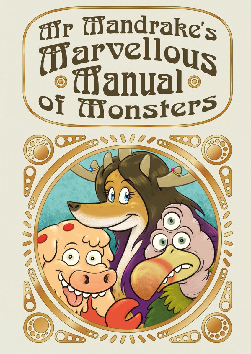 If you missed it last week, here is the cover for 'Mr Mandrake's Marvellous Manual of Monsters ' by me and @FavouriteCrayon Coming soon from @Markosia What you think?