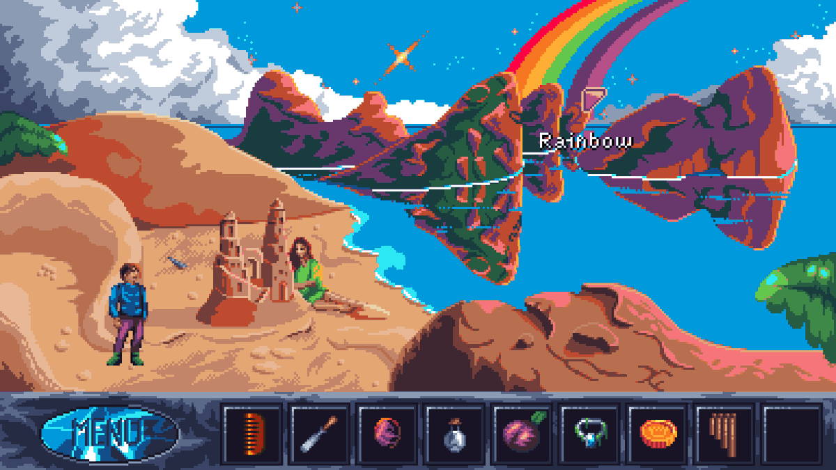 Cosmic_Void_'s tweet photo. Hey all, I made Twilight Oracle, a comedy point and click adventure game.

Explore the shores of another world with your friends to find the ancient oracle.

Available on Steam 👇
https://t.co/E5whHVi0hS

Please leave a review! 😃🥰

#indiegame #indiedev #adventuregame #retro https://t.co/UdeFYrY61a