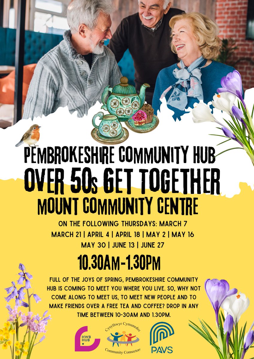 Pop along for a chat and a cuppa and meet the team from Pembrokeshire Community Hub and your local Community Connector.