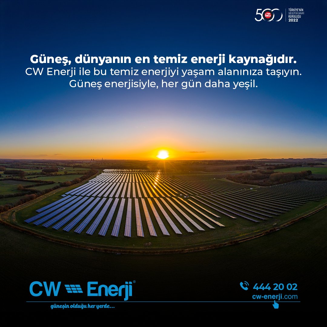Güneş enerjisine geçiş yaparak doğayı ve cebinizi koruyun! CW Enerji ile ekonomik ve çevreci çözümler sizi bekliyor. Temiz enerjiye geçin, farkı hissedin. #cwene #cwenerji