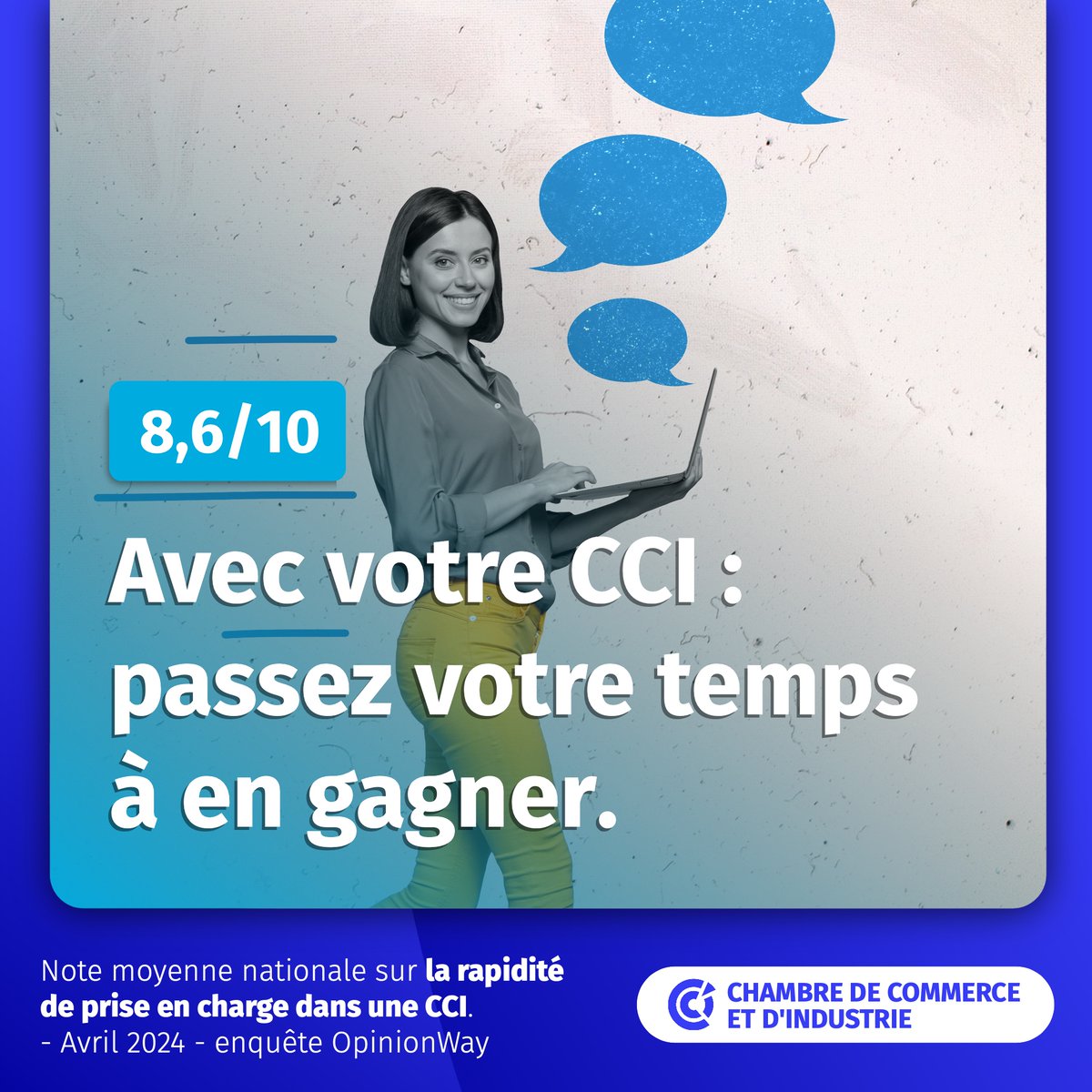 🔵 Communiqué : 2023 est une année record pour les #CCI. Tous les indicateurs de qualité et de satisfaction client mesurés par @opinionway sont en hausse. En savoir + 👉 cci.fr/actualites/enq… @Economie_Gouv @oliviagregoire #PerformanceCCI