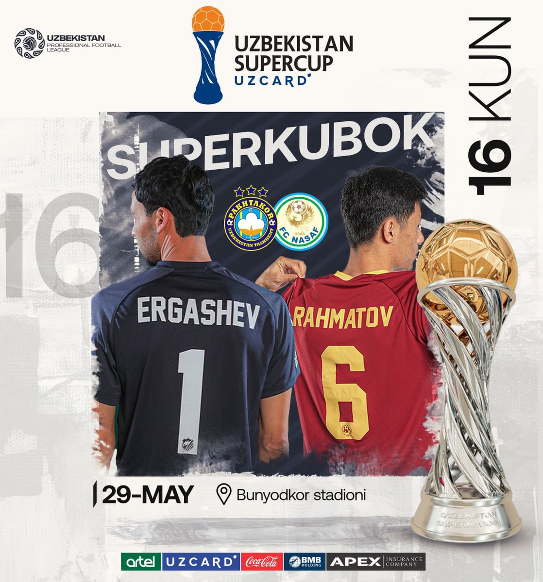 🌟 1️⃣6️⃣days until Uzbekistan Supercup match