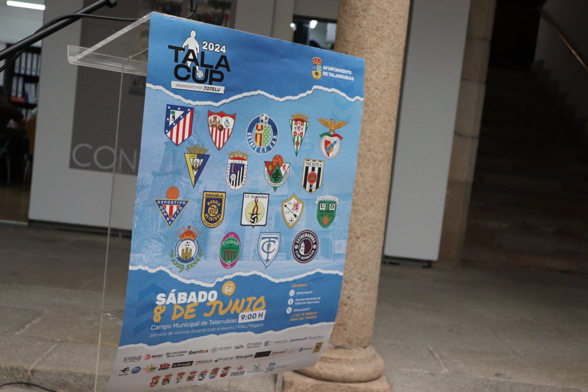 Preparados para la presentación del II torneo 'Tala Cup' de fútbol base, que se celebrará en Talarrubias el 8 de junio 📍 Claustro Santa Clara, Mérida