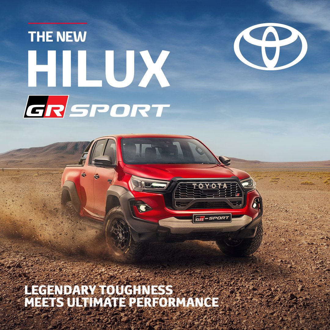 The new Hilux GR-Sport! Legendary toughness meets ultimate performance with more aggressive styling and 165kW of power. #HiluxGRSport #LegendaryToughness