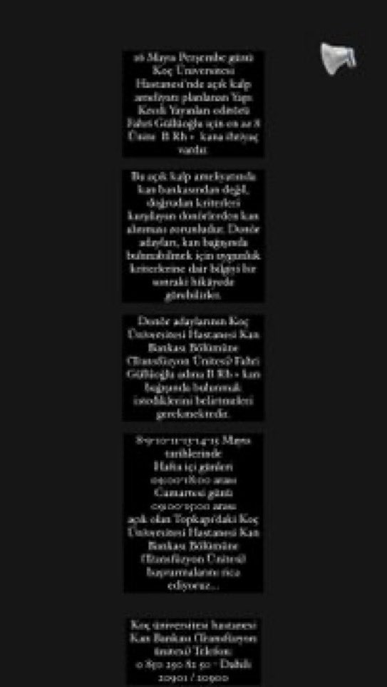 Arkadaşımız Fahri Güllüoğlu bu hafta açık kalp ameliyatı olacak. En az 8 ünite B RH+ pozitif kana ihtiyaç duyulmakta.

Bu ameliyatta kan bankasından değil, doğrudan kriterleri karşılayan donörlerden kan alınıyor. Ondan alttaki forma ve bilgilere bakmak gerekiyor. RT lütfen!