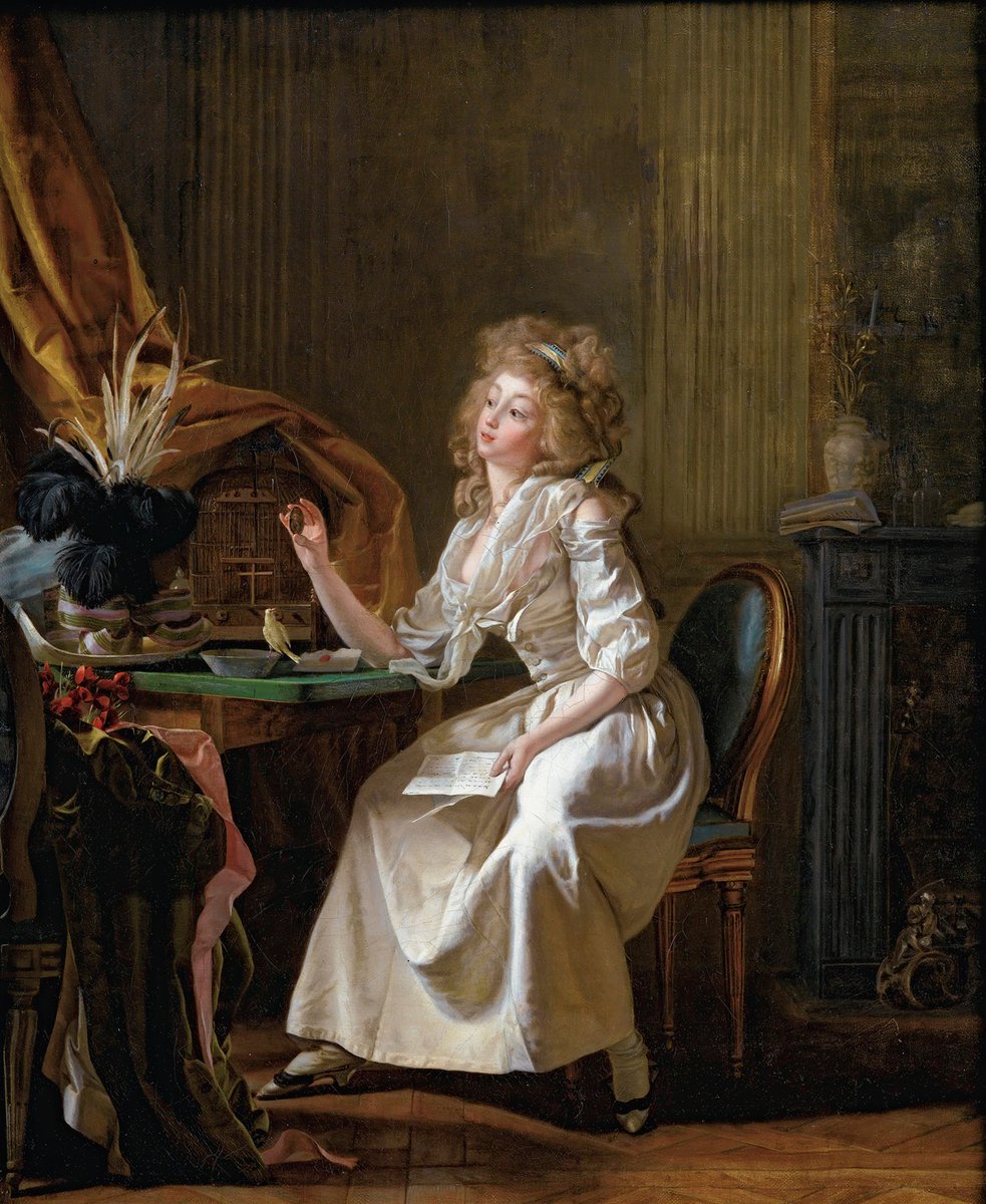 'Elegant Looking At A Miniature Portrait'
{18th century}
By ~ Michel Garnier