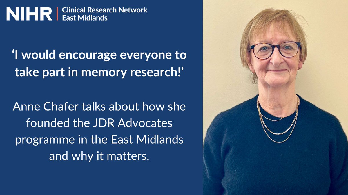 ‘Change doesn't happen overnight, but research is the only way we are going to find a cure.’ This #DementiaActionWeek, read Anne’s story on how she founded the @beatdementia JDR Advocates programme in the East Midlands @LPFTResearch @LPFTNHS 👇 bit.ly/JDRAdvocates