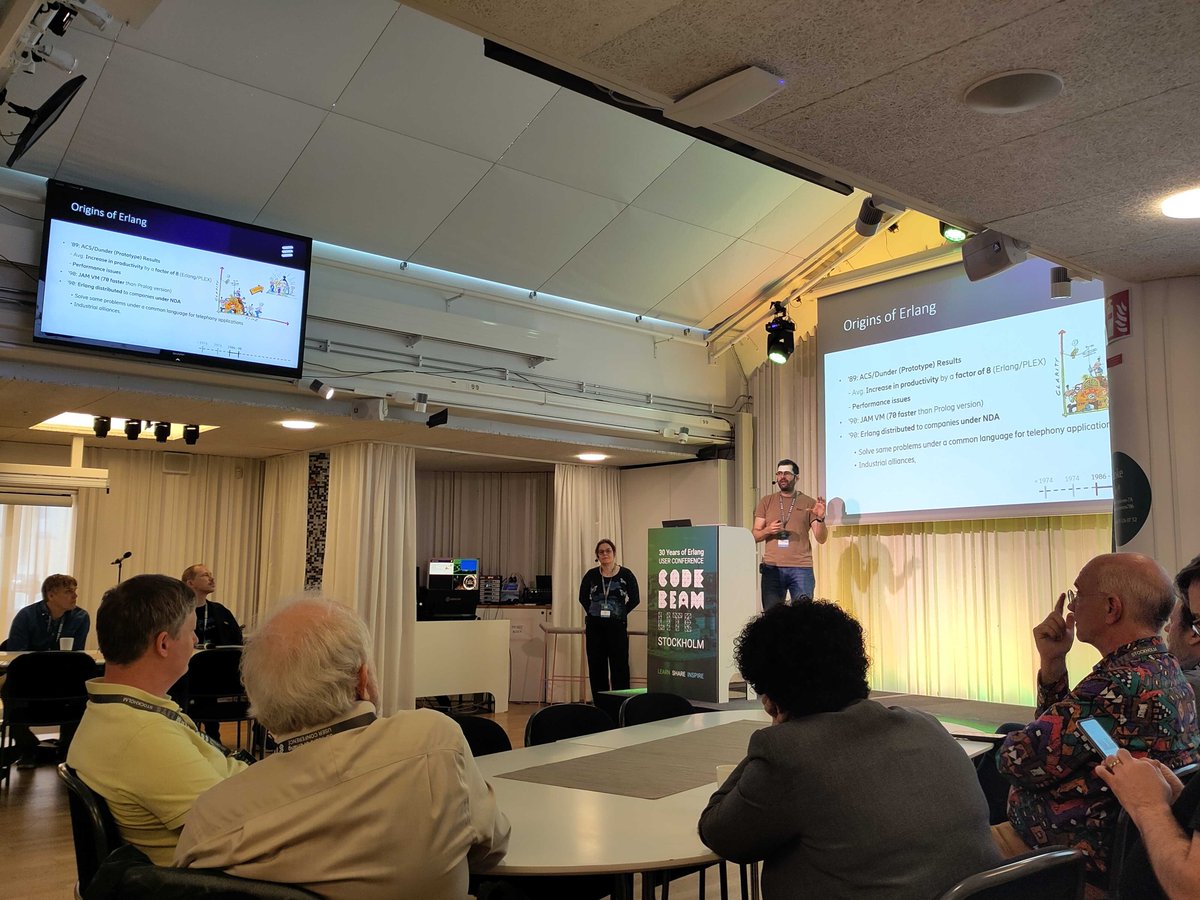 Lots of knowledge, insights and stories being shared at Code BEAM Lite Stockholm this morning 🇸🇪

Make sure you share your highlights with us throughout the day! 🙌 #CodeBEAM #CodeBEAMStockholm #ErlangSolutions #webeamtogether