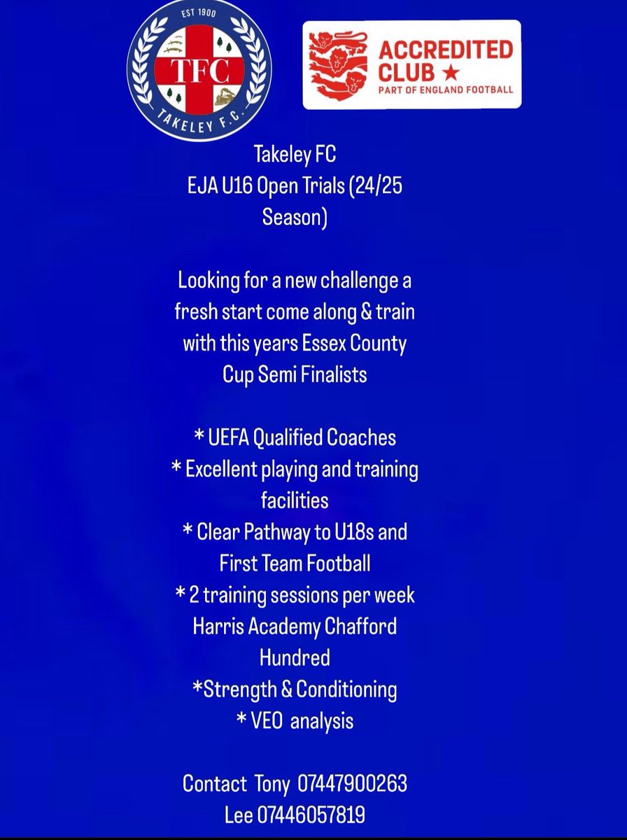 We are looking to strengthen our youth teams for the 2024/25 season at U14/U15/U16 Level if you fancy a fresh start or a new challenge get in touch