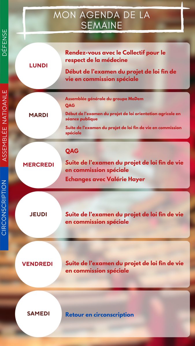 📆 Retrouvez mon agenda de la semaine !