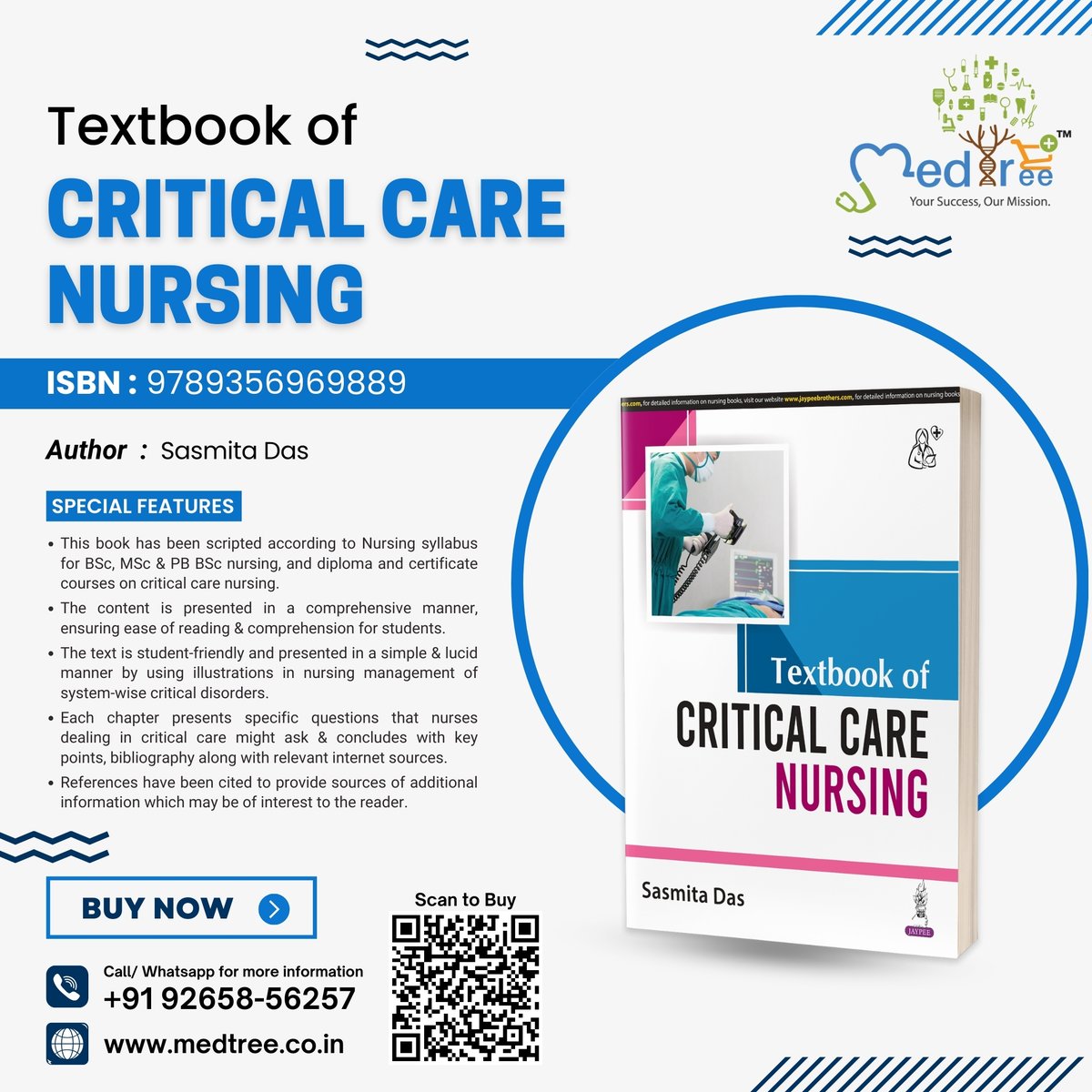 Textbook of Critical Care Nursing
Buy Now: medtree.co.in/product/textbo…

#CriticalCareNursing #newrelease #textbookrelease #SasmitaDas #criticalcaretextbook #NursingEducation #nursingbooks #nursing #nurse #studentnurse #doctor #nursepractitioner #buynow #shopnow #MedTree #medtreeindia