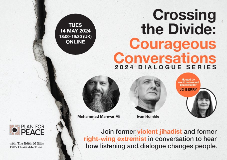 I am privileged to be facilitating a talk between two remarkable people, Tuesday at 18 00 BST on zoom.  We will be speaking about the importance of empathy and listening, exploring our shared humanity. Sign up here. planforpeace.org/.../crossing-t…