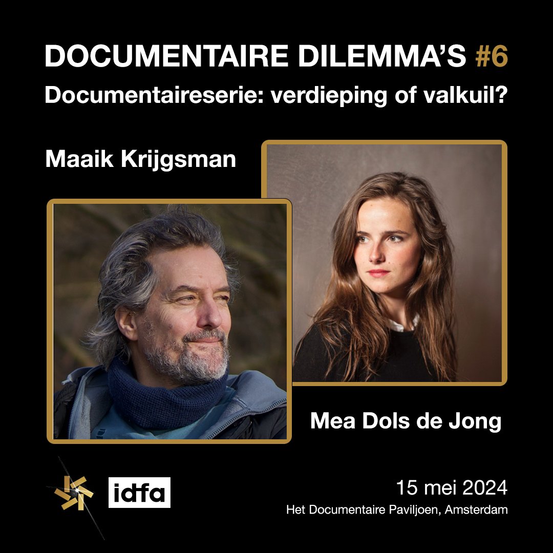 👉Woensdag 15 mei - Documentaire Dilemma’s #6
Documentaireserie: verdieping of valkuil? Maaik Krijgsman en Mea Dols de Jong gaan erover in gesprek in de voorlopig laatste editie van dit programma i.s.m. @idfa
🔗Meld je gratis aan via: forms.gle/Bio6R2pwSB7uwq…