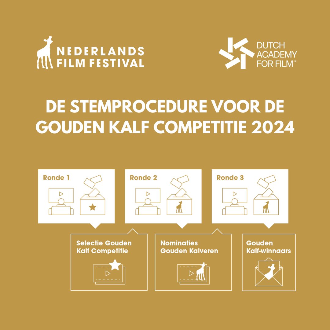 De leden van de Dutch Academy For Film bepalen de nominaties en winnaars van de Gouden Kalveren voor Speelfilm en Lange documentaire. 
🗳️Ook meestemmen? Je hebt tot 31 mei om je aan te melden als DAFF-lid en je te registreren! Ga voor meer informatie naar daff.org/lidmaatschap