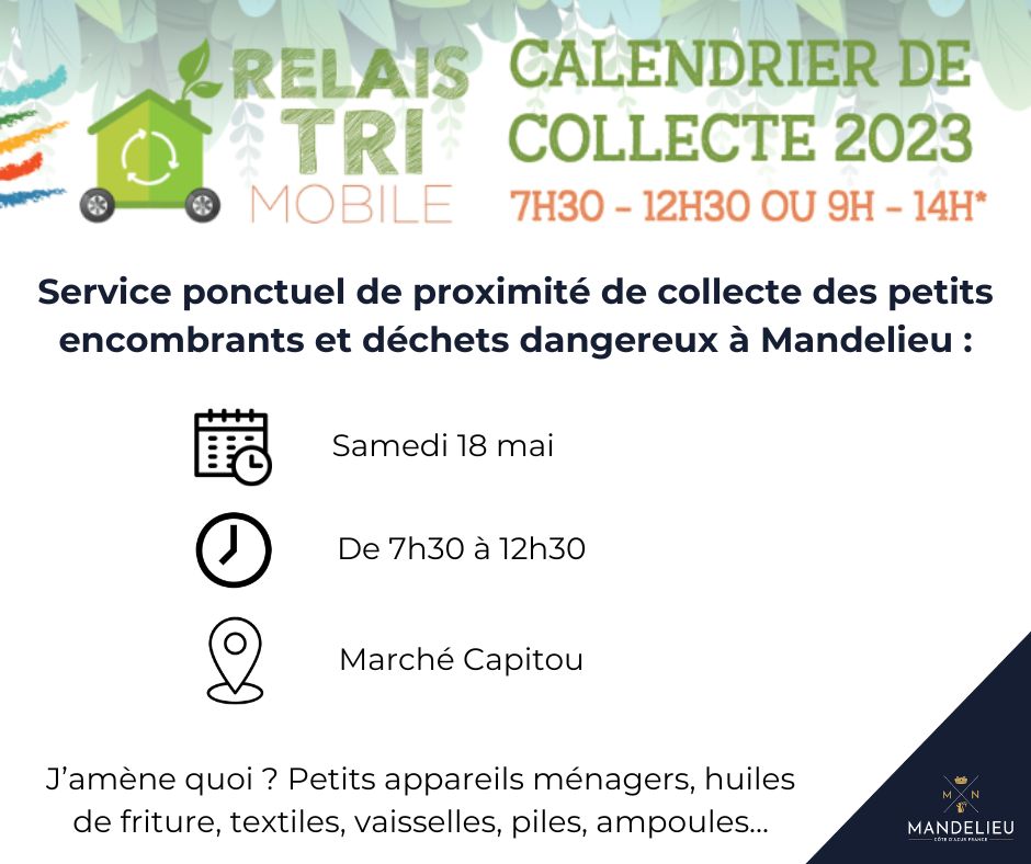 Relais Tri Mobile de l'Agglomération Cannes Lérins à Mandelieu ♻️ 🟢 Venez déposer gratuitement vos petits encombrants. ⚠️ Caractéristiques de prise en charge des objets acceptables : • longueur <1 mètre • volume < 200 litres • poids < 30 kg Infos👉 canneslerins-infotri.fr/relais-tri-mob…