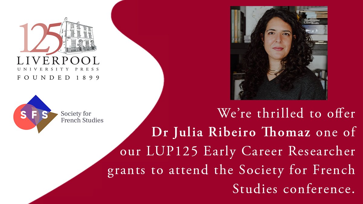 Dr Julia Ribeiro Thomaz (@juliarsct) is the next recipient of an #LUP125 Early Career Researcher grant! Julia is a researcher in Anthropology, French Studies, History and Digital Humanities, and will be attending the @french_studies conference in July 🇫🇷