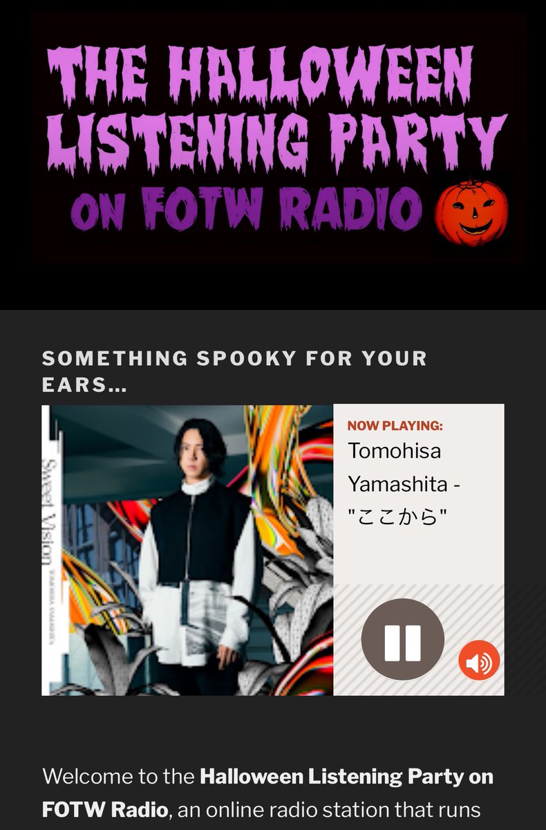🇦🇺シドニー🎃📻さん
HalloweenListeningParty.
#Halloweenradio @fotwradio
Thank you so much.😊💕
#山下智久
#TomohisaYamashita
＃ここから 
halloweenlisteningparty.com