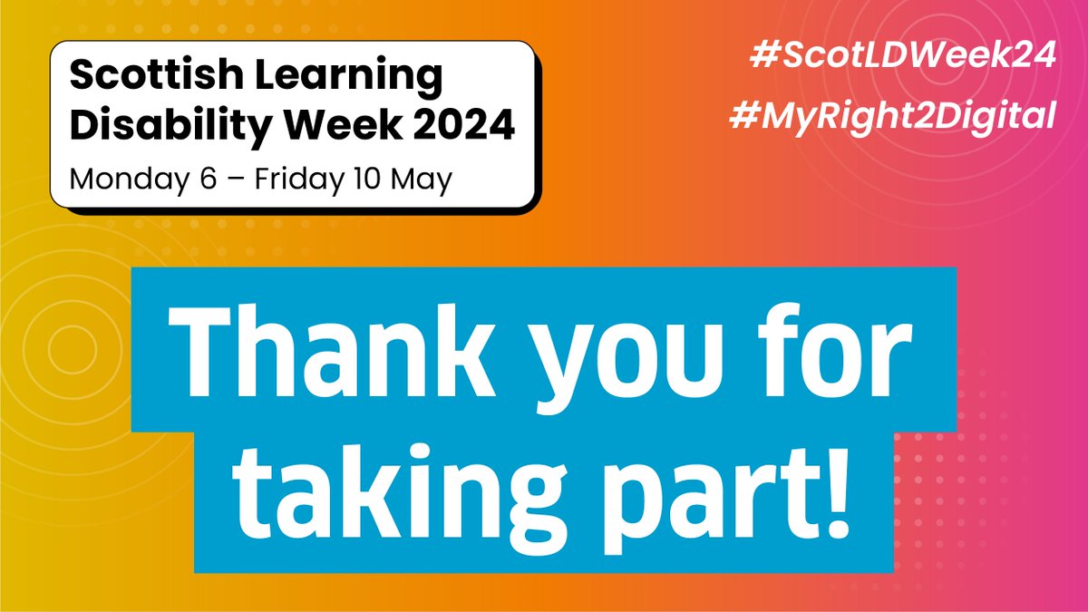 A massive thank you to everyone who made #ScotLDWeek24 a great success! Whether you took part in online events, organised your own events, supported via social media, whatever you did… THANK YOU! Hold the dates for #ScotLDWeek25 – 5–9 May 2025