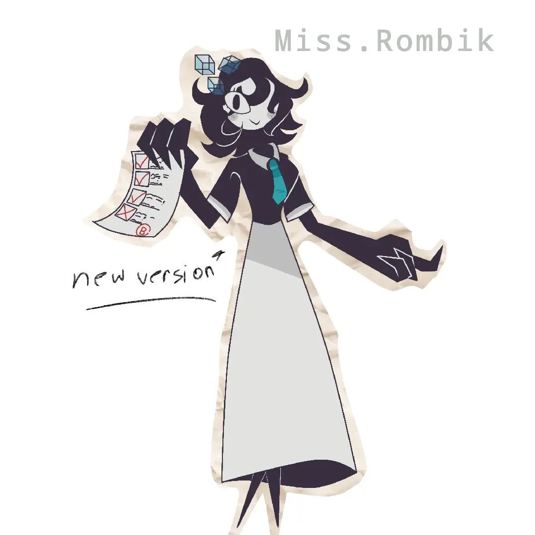 My FPE fan character, her name is Miss Rombik. 

Author of the drawing style - @A3DGhost
