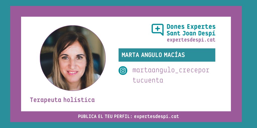Coneixes a la Marta Angulo Macías?

És terapeuta holística i fundadora d'una plataforma online on comparteix els coneixements vers el creixement personal i espiritual.

expertesdespi.cat/dona/marta-ang…
#cercadordedonesreferents #femxarxa #donesexpertes #emprenedora #donaemprenedora