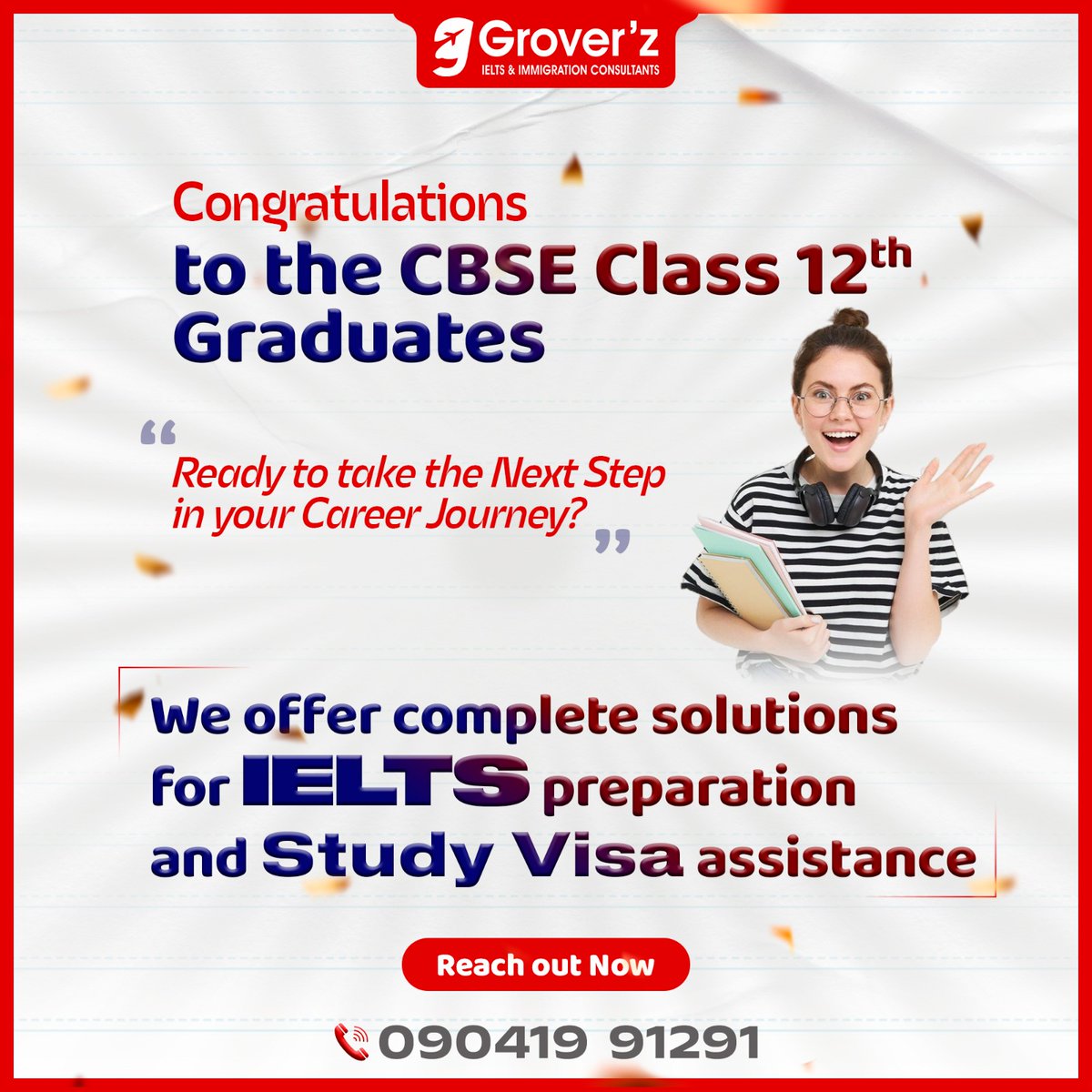 🎓 Kudos to all CBSE Class 12 graduates! Are you thinking about what comes next? 🌟 We're here to help you prepare for IELTS and assist with your study visa. Take the next big step in your career journey with us—get in touch today! . #GroverzIeltsImmigration #CBSEResults
