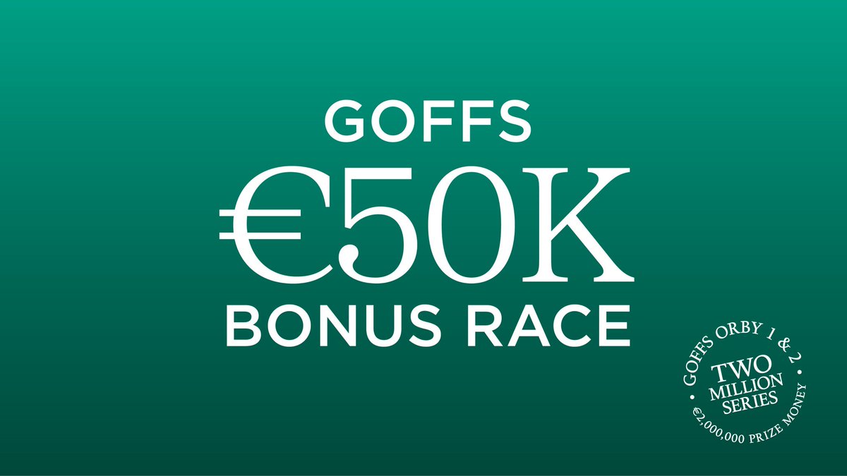 #GoffsOrby grads ELZEM & I AM ME are bonus eligible for today’s 7.5f @IrishEBF_ Median Sires Series Maiden (IRE Incentive Race) (2yo) @RoscommonRaces. Two Million Series info: shorturl.at/DMW08