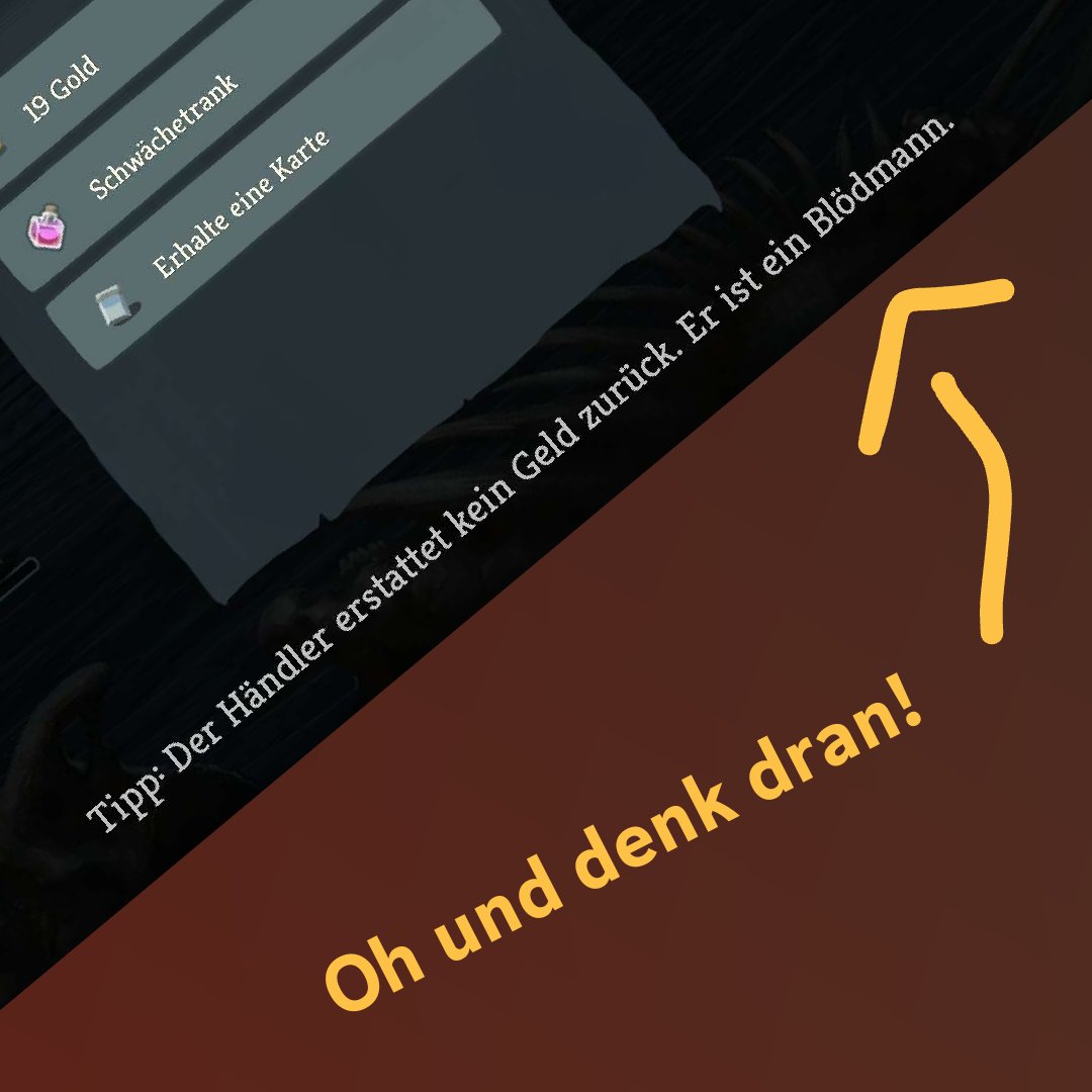 Wenn ihr #SlayTheSpire spielt, dann denkt dran, dass der Händler ganz offiziell ein Blödmann ist! ☝🏼😅