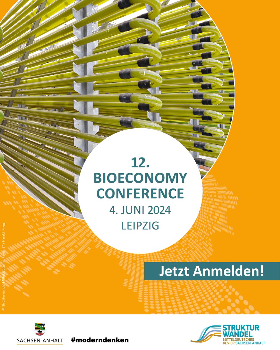 Das @DBFZ_de lädt zur 12. #BioeconomyConference am 4. Juni in #Leipzig ein!🧪Erwartet werden über 100 Gäste aus der biobasierten #Wirtschaft, #Wissenschaft & #Politik.👉Zur Anmeldung: lsaurl.de/qbE4hA #Bioökonomie #Strukturwandel #stimwandel #sachsenanhalt #moderndenken