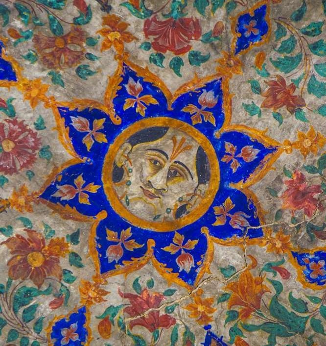 Fresco of Surya devta from Gurdwara Chhevin Patshahi, Hadiara, Lahore district.