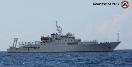 PCG: Nearly 50 Chinese vessels spotted in Sabina Shoal where the Chinese are in the early stages of building artificial islands since April 16. Here are some of them. (📷: PCG) 
@gmanews @24orasgma 
1. Research vessels (1/4)
