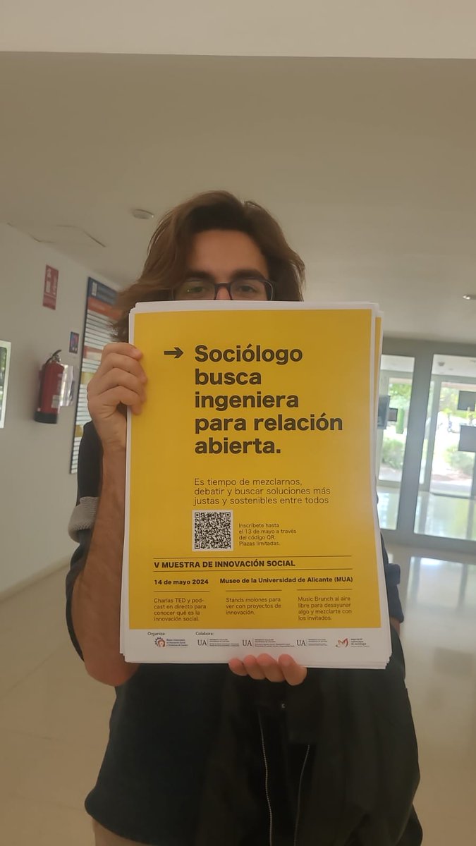 ¿Te atreves?

Cuándo: martes 14 de mayo
Lugar: Sala Polivalente del MUA
Hora: 9:00 - 14:00
Inscripciones:forms.gle/APRwmpX7EaxPGY…