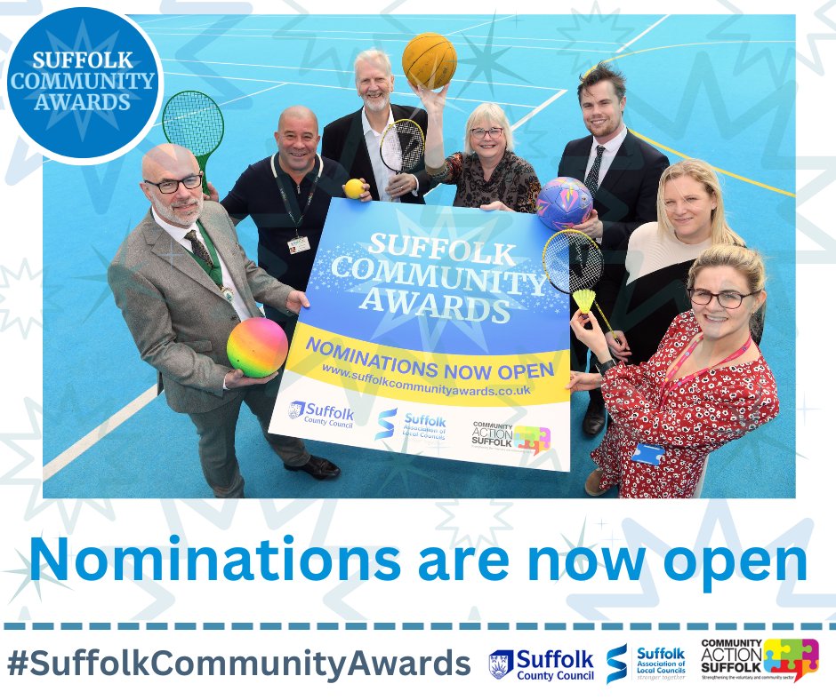 The nomination period for the #SuffolkCommunityAwards is live! There are 17 awards available ranging from young person of the year, contribution to volunteering, most active communities and much more! Submit your nominations by Sunday 14th July at suffolkcommunityawards.co.uk