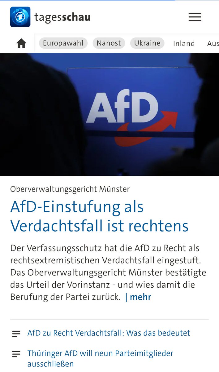 Die #noAfD bleibt rechtsextremer Verdachtsfall. Das hat das Oberverwaltungsgericht #Münster entschieden. Das heißt für uns: Alle zusammen gegen den Faschismus!