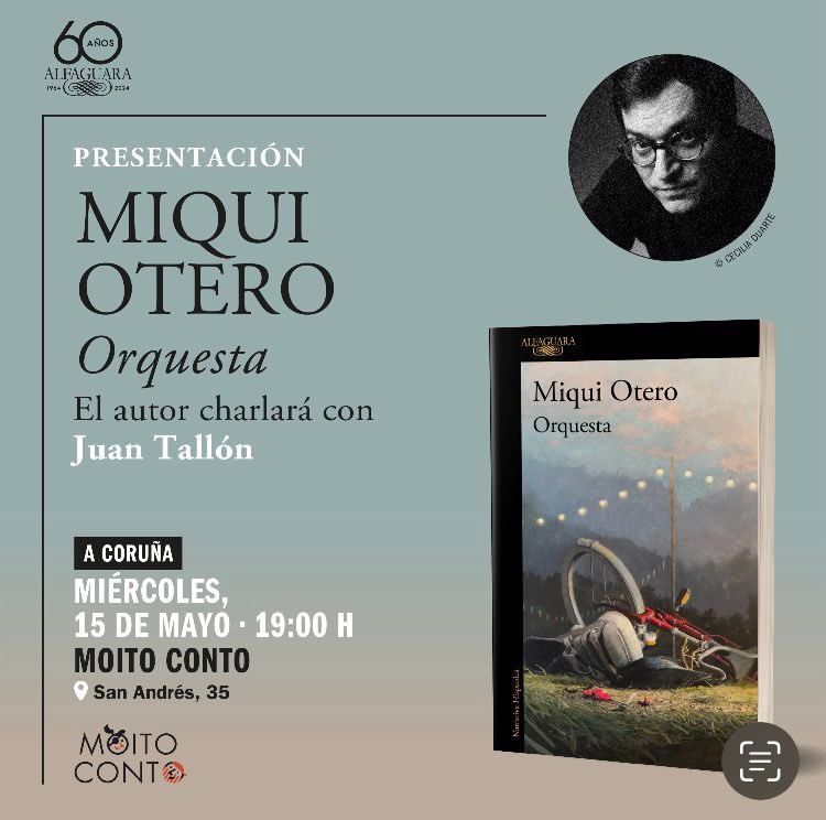Este miércoles @MiquiOtero estará en A Coruña, y en ese templo que es @Moito_Conto habrá fiesta