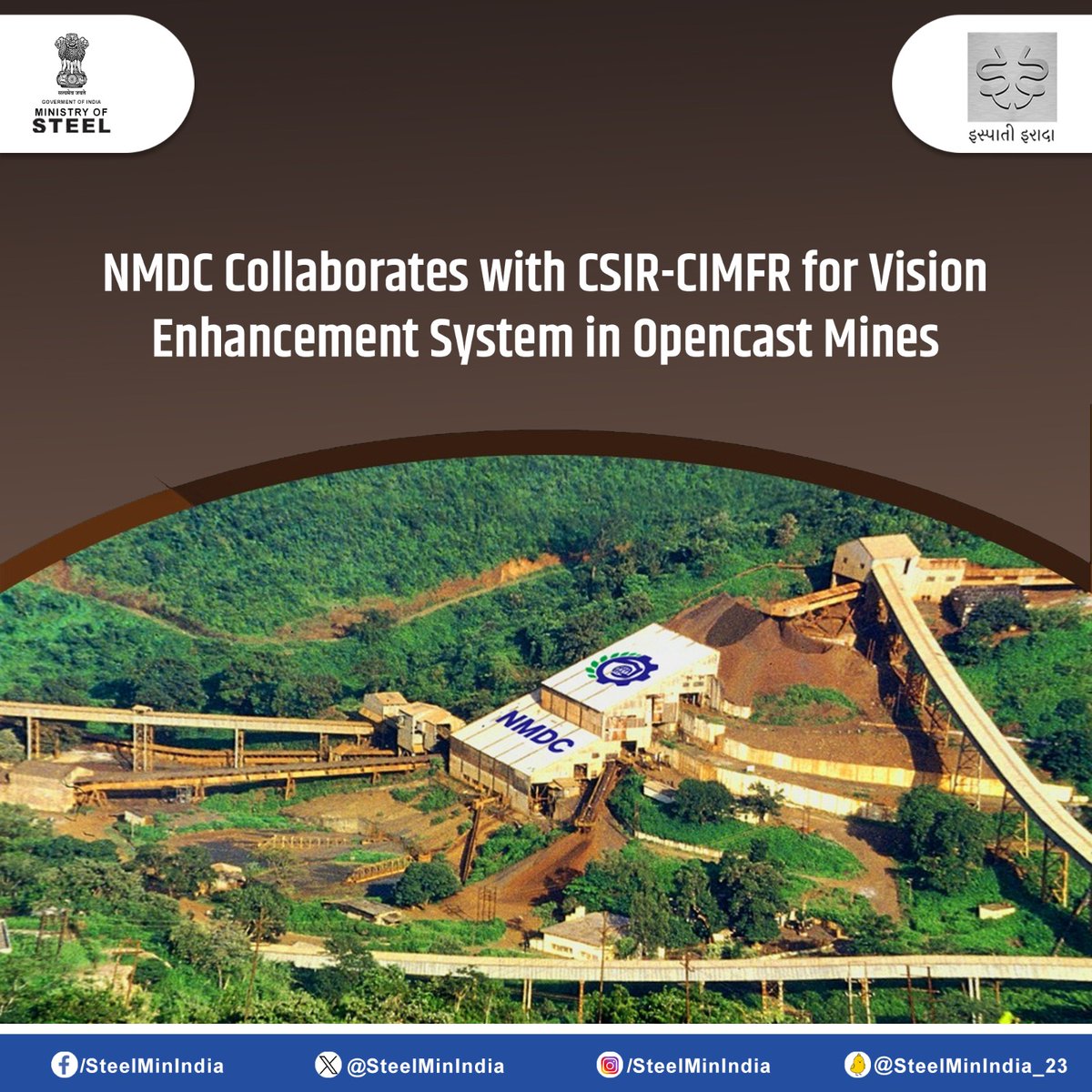 #NMDC teams up with CSIR-CIMFR to revolutionize opencast mining safety and productivity with an innovative Vision Enhancement System, ensuring uninterrupted operations in adverse weather.

#MiningInnovation #SafetyFirst #ResponsibleMining #VisionEnhancementSystem