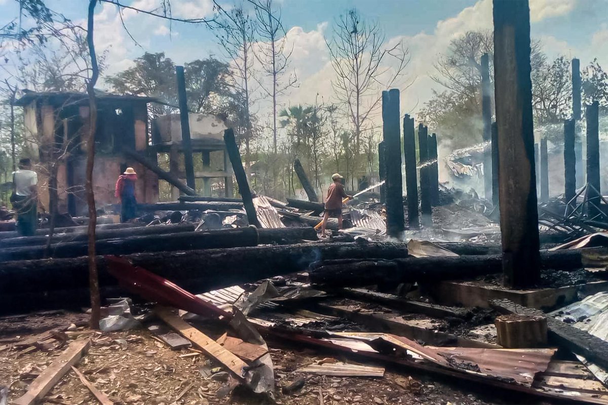 #Myanmar military junta's aerial bombardment of a monastry, this time in Magway, kills at last 16 incl. child. 🚫 Its past time for governments worldwide to act to stop these atrocities by sanctioning aviation fuel! NOW! bit.ly/3UF0jBH