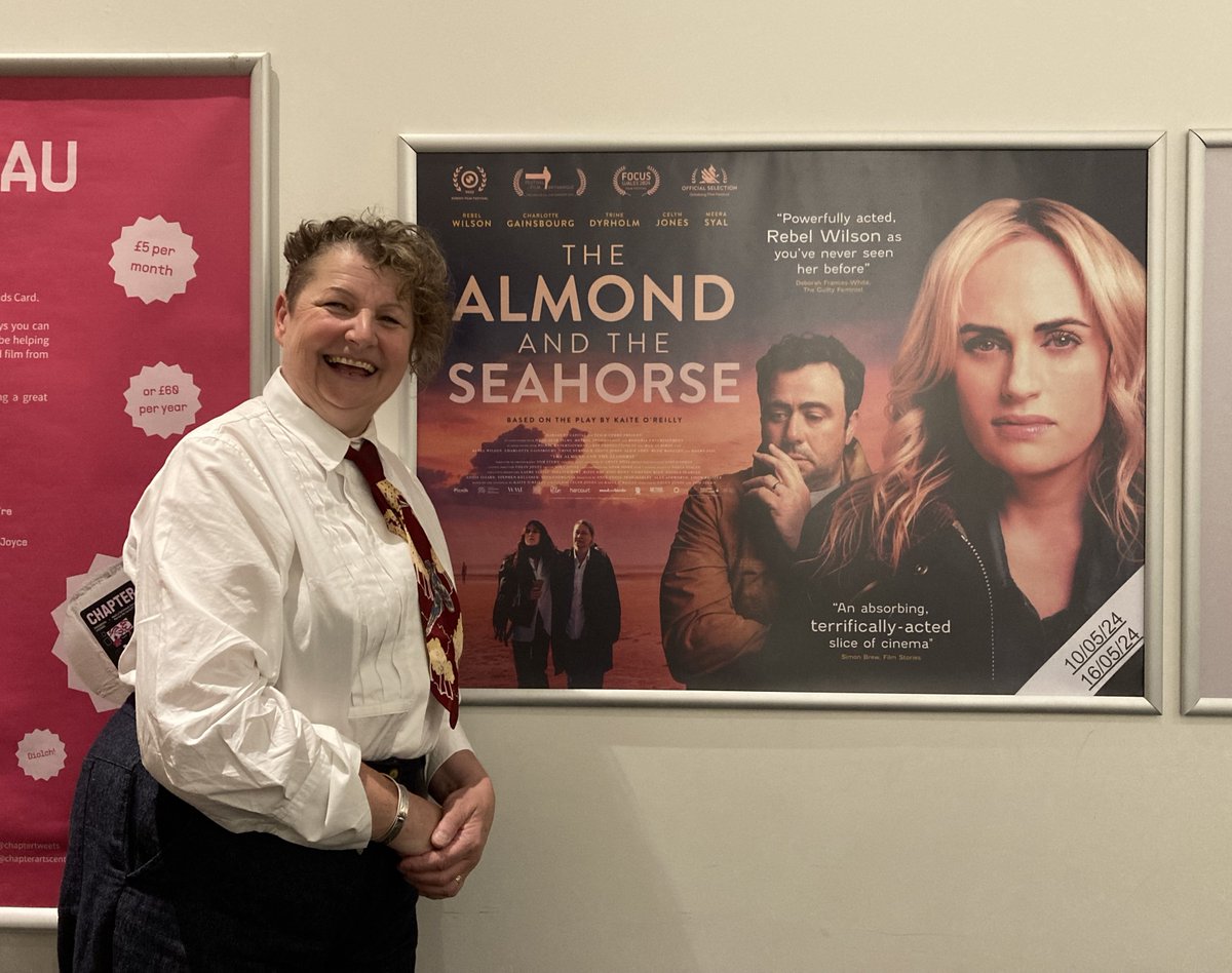 Exciting evening @chaptertweets screening #TheAlmondAndTheSeahorse with screenwriter @kaiteoreilly co director & actor @celynjones & film score composer Gruff Rhys. Congratulations on powerful & insightful film exploring impact of traumatic brain injury @FfilmCymruWales