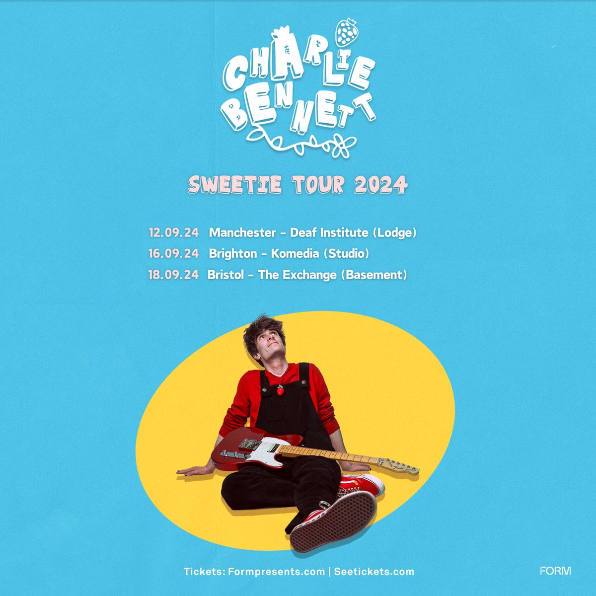 23-year-old indie/bedroom-pop artist @charlieb3nn3tt is heading on tour across the UK this September! 🎟 Tickets on sale 9am Friday.