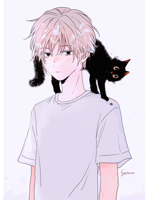 「黒猫 白いシャツ」のTwitter画像/イラスト(新着)