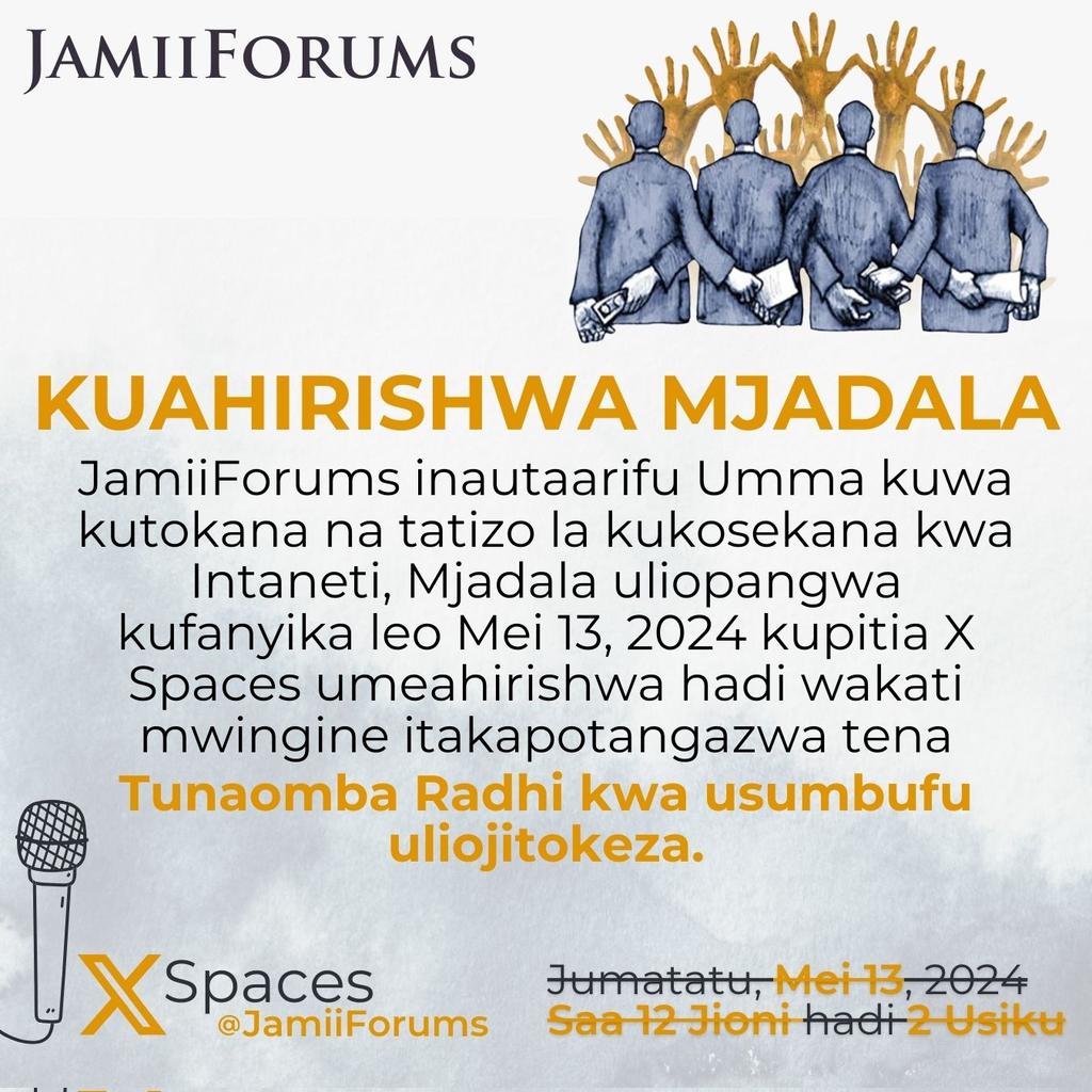 JamiiForums's tweet photo. #JamiiForums #JFXSpaces https://t.co/d6tw4RcSqr