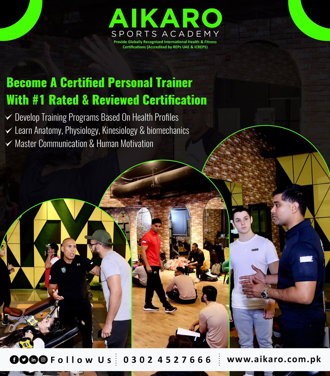 Ignite your passion! 🌍 Become a certified Personal Trainer and sculpt success worldwide. Dive into anatomy, physiology, and biomechanics to craft personalized programs that ignite change. Join the movement and make waves! 💥 #PersonalTraining #FitnessGoals #GlobalFitness #reps