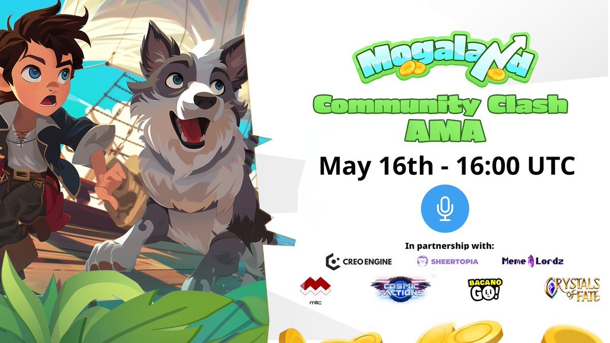 🎉 Get ready for the #Mogaland Community Clash 2.0 AMA! 🎉 📆 Mark your calendars for May 16th at 16:00 UTC. Have burning questions? Submit them now and join us live! 🗣️💬 🎙️Join the space: x.com/i/spaces/1bdgy… 🔗 Submit your questions here: forms.gle/RABDubeXCrXZFu… 🏆…