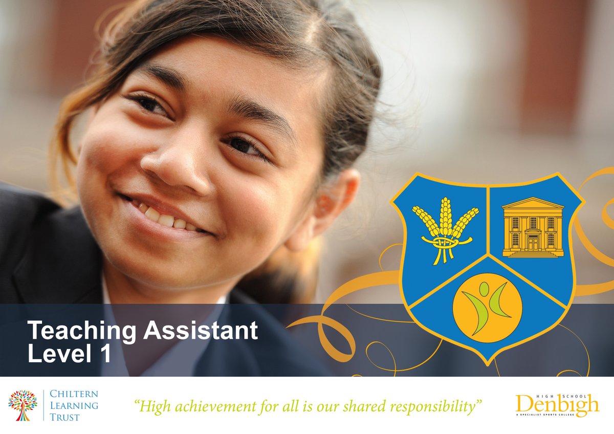 We are seeking to appoint a Teaching Assistant (Level 1) to join us as soon as possible. Please apply via My New Term. Closing date: 9:00am, Monday 20th May 2024. denbighhigh.luton.sch.uk/Vacancies/Curr… mynewterm.com/jobs/136319/ED…