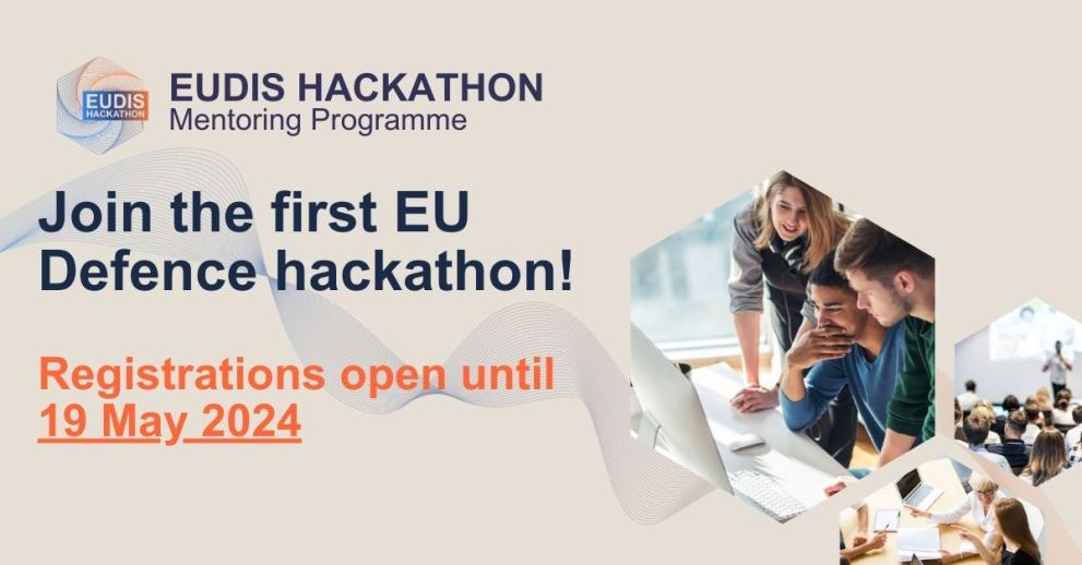 The theme of our first #EUDIS Hackathon is “Digital in Defence” The 3 proposed challenges 💡 are: 🌊Subsea Infrastructure Protection 📍Improving situational awareness 🛡️Cybersecurity in Defence Students, #SMEs, and #startups are invited to participate!
